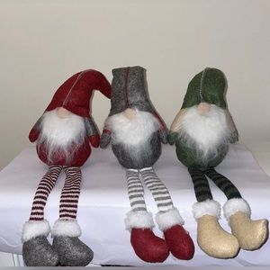 3Pcs Swedish Gnome, Chirstmas Plush Toy, Scandinavian Style Decor Dangle Leg NEW